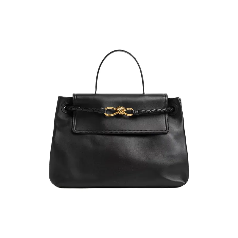 Bottega Veneta Calfskin Tote Bag Shopping Bag Shoulder Bag Crossbody Bag Handbag Medium Size Women's Black-0
