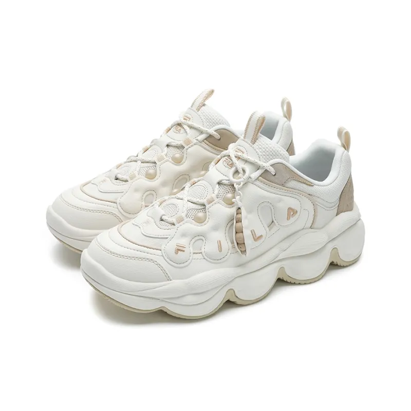 FILA Fashion Cushioning, Wear Resistant Low Top Chunky Sneakers Men's Micro White-2