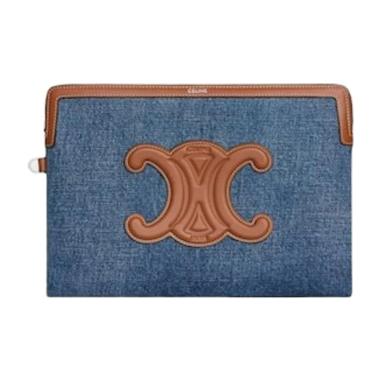 CELINE Denim Clutch Small Size Women's Blue-1