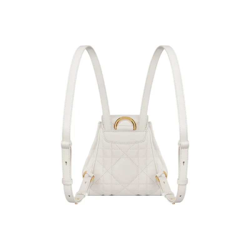 DIOR Caro Sheepskin With Cow Leather Backpack Micro Women's Milk White-2
