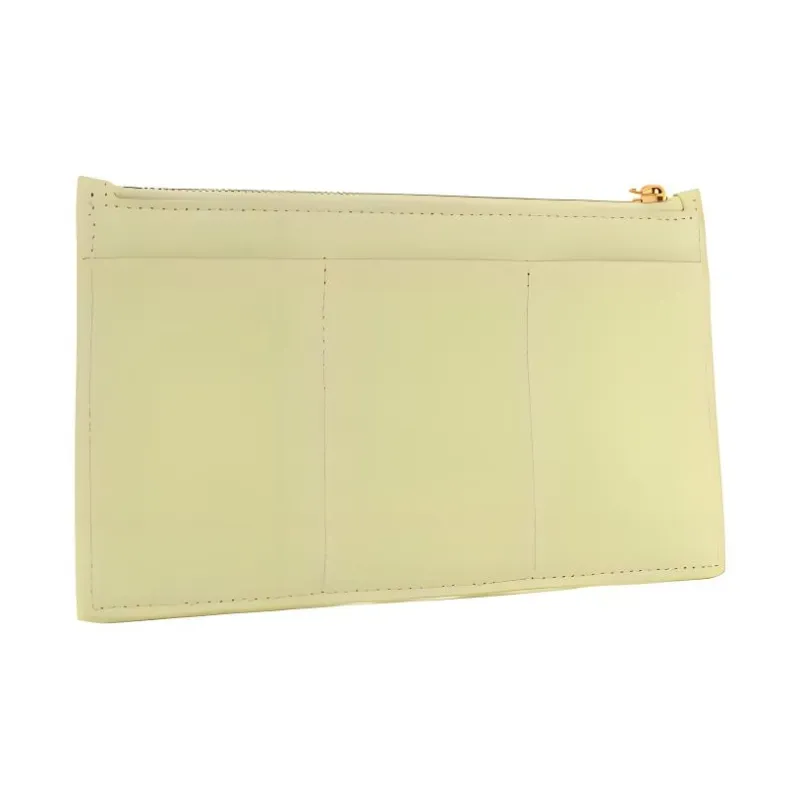 Bottega Veneta Lambskin Calfskin Clutch Regular Women's Lemon-3