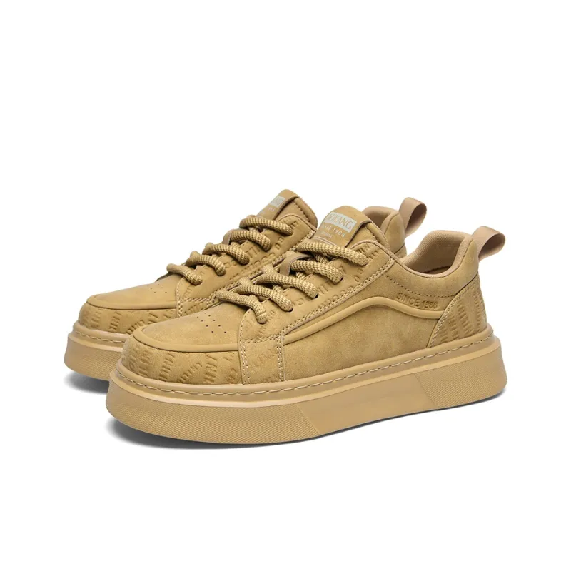 AOKANG Air Force One Series Skateboard Shoes Men Low Top Yellow, Brown, White-3