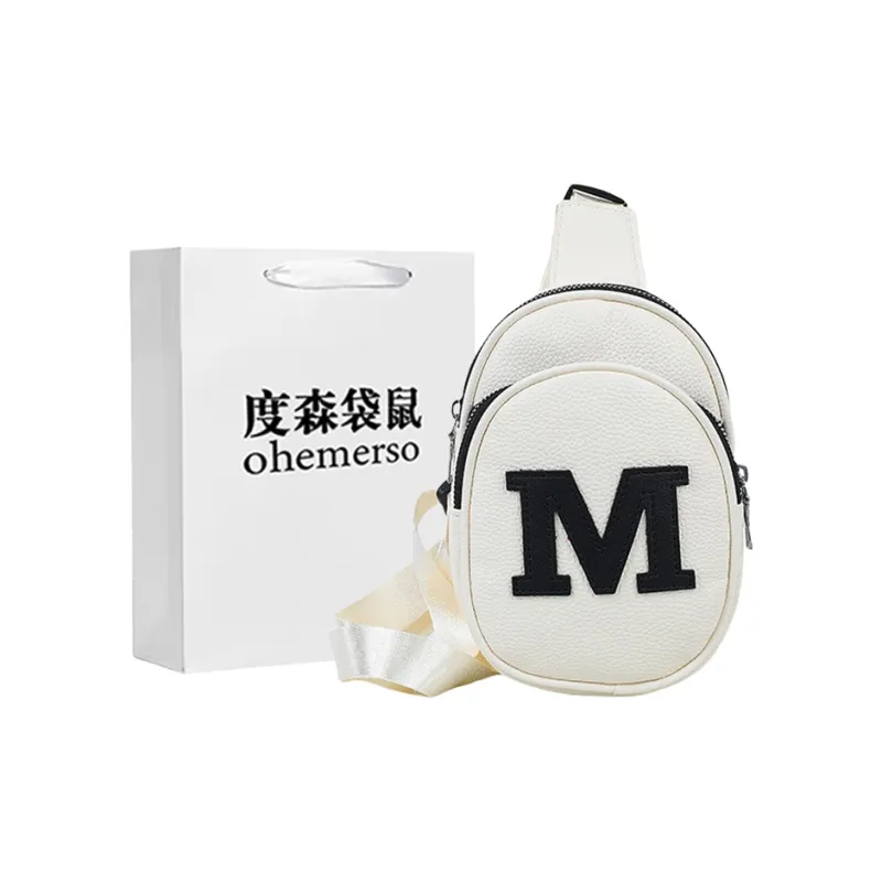 Dusen Kangaroo PU Sling Bag Kids' White/Black/Gold/Green/Dark Blue-0