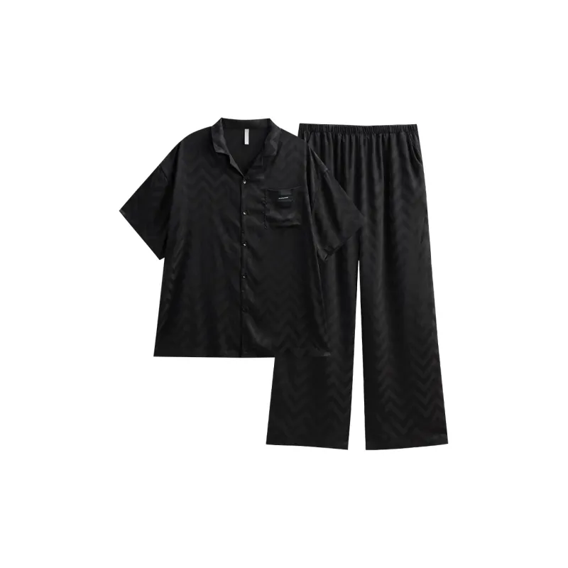 Same Language Pajama Set Men's Deep Black-0