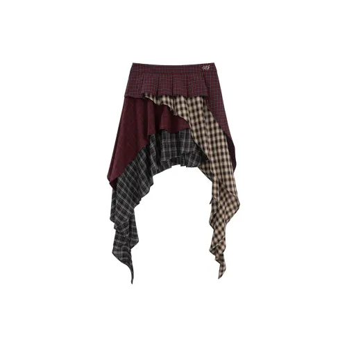 UNIFREE Casual Short Skirts Women's Plaid