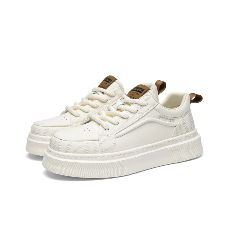 AOKANG Air Force One Series Skateboard Shoes Men Low Top Yellow, Brown, White-10