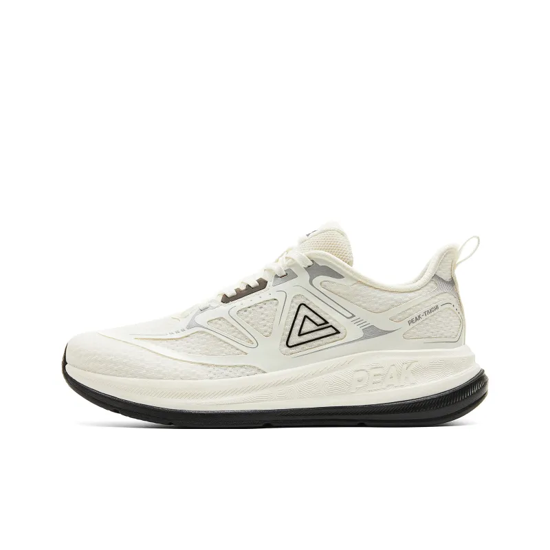 PEAK Cushioning Anti Slip And Wear Resistant Rebound Low Top Training Running Shoes Men's Ivory Black-0