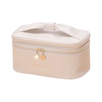 Boniu PU Makeup Bag Regular Women's Milk Apricot White/Mocha/Rose Pink