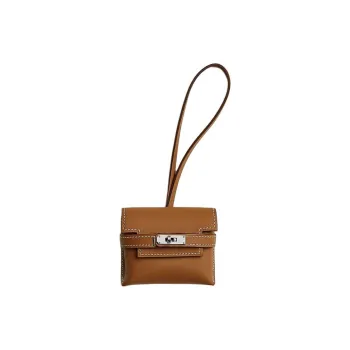 HERMES Kelly Swift Calfskin Bag Charm Bag Merch Women's Brown