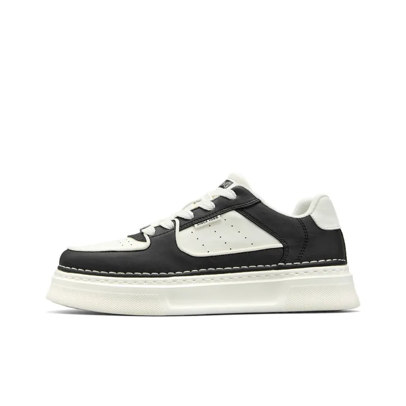 AOKANG Air Force One Series Skateboard Shoes Men Low Top White Green, Black White-8