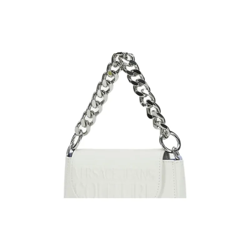 FANSIZHE Jeans Couture PU Synthetic Leather Handbag Women's White-6