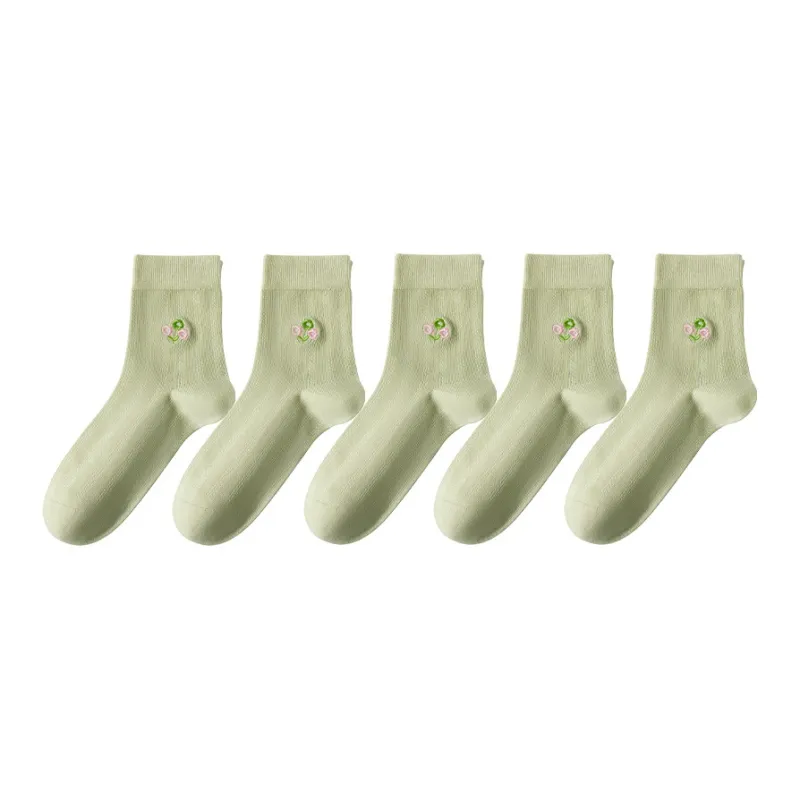 MIIOW Mid-Calf Socks Women's 5 Pack-10