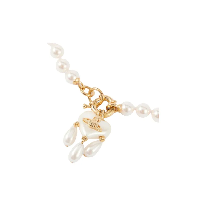 Vivienne Westwood Recycled Brass, Glass Pearl Necklaces Unisex Gold-2