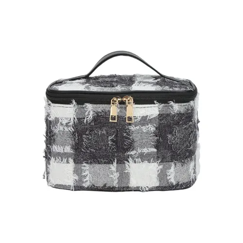 Boniu PU Makeup Bag Women's Black/Beige