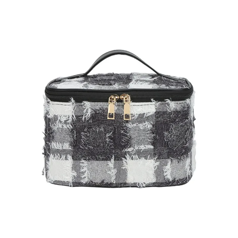 Boniu PU Makeup Bag Women's Black/Beige-0