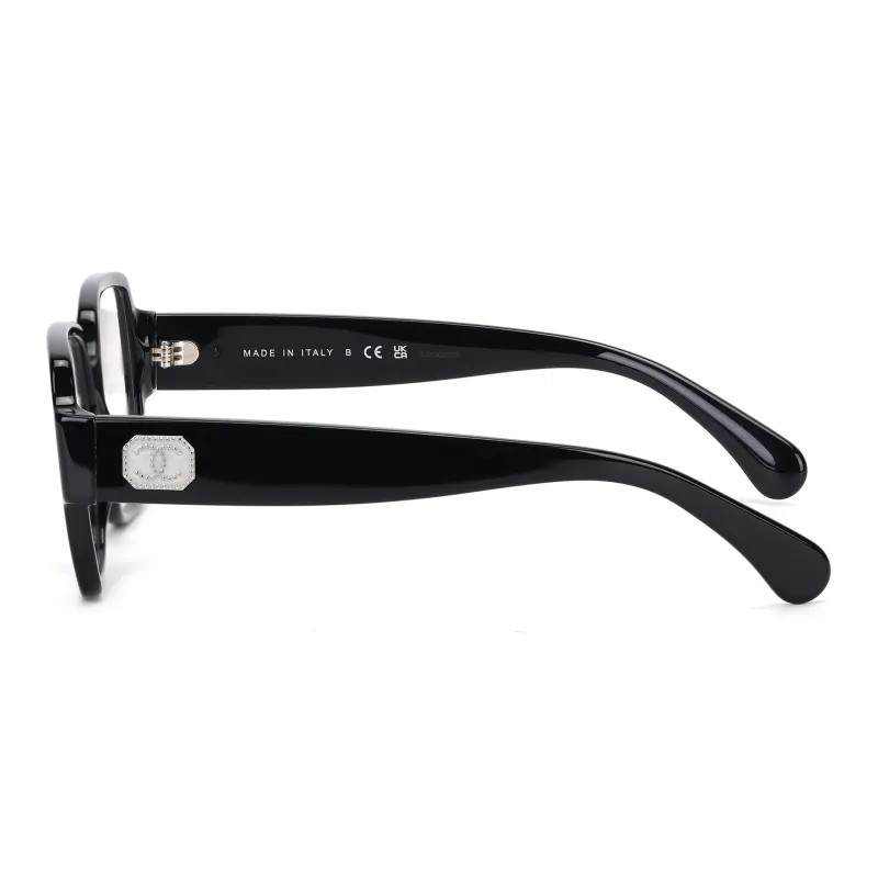 CHANEL Rectangle Plate Frame Square Eyeglass Frames Unisex Black-2