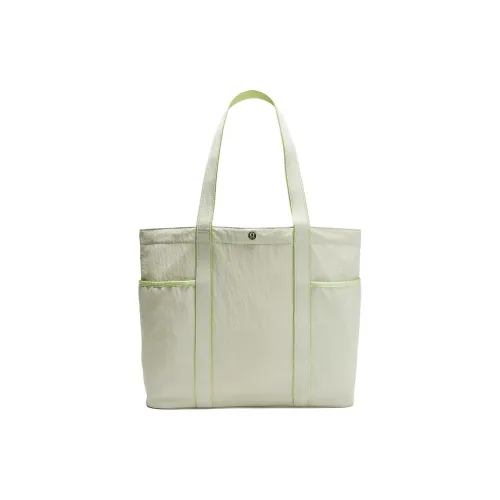 Lululemon Nylon Daily Tote Bag, Shopping Bag, Handbag, Shoulder Bag Unisex Cantaloupe Green & Green Grape