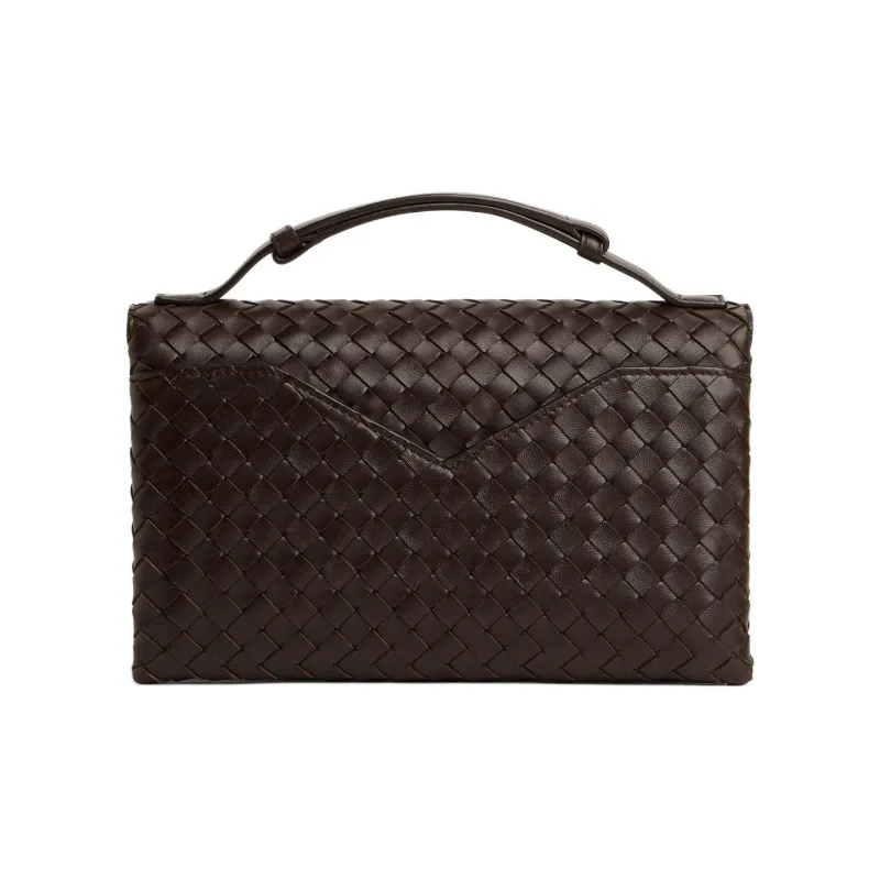 Bottega Veneta KNOT Lambskin One Shoulder Handbag Women's Gummies Brown-2