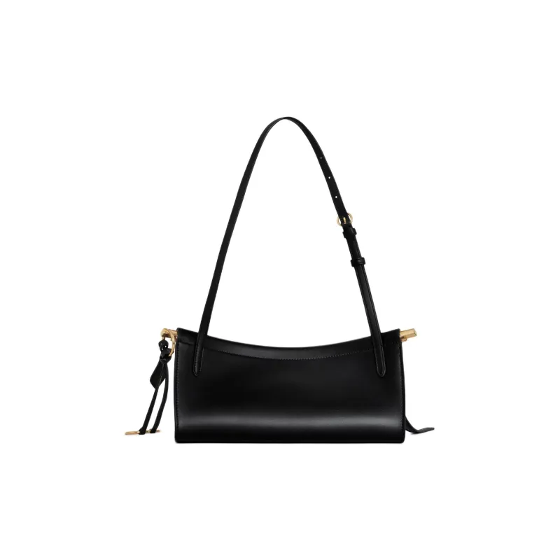 Alaia Calfskin Shoulder Bag Trumpets Women's Black-2