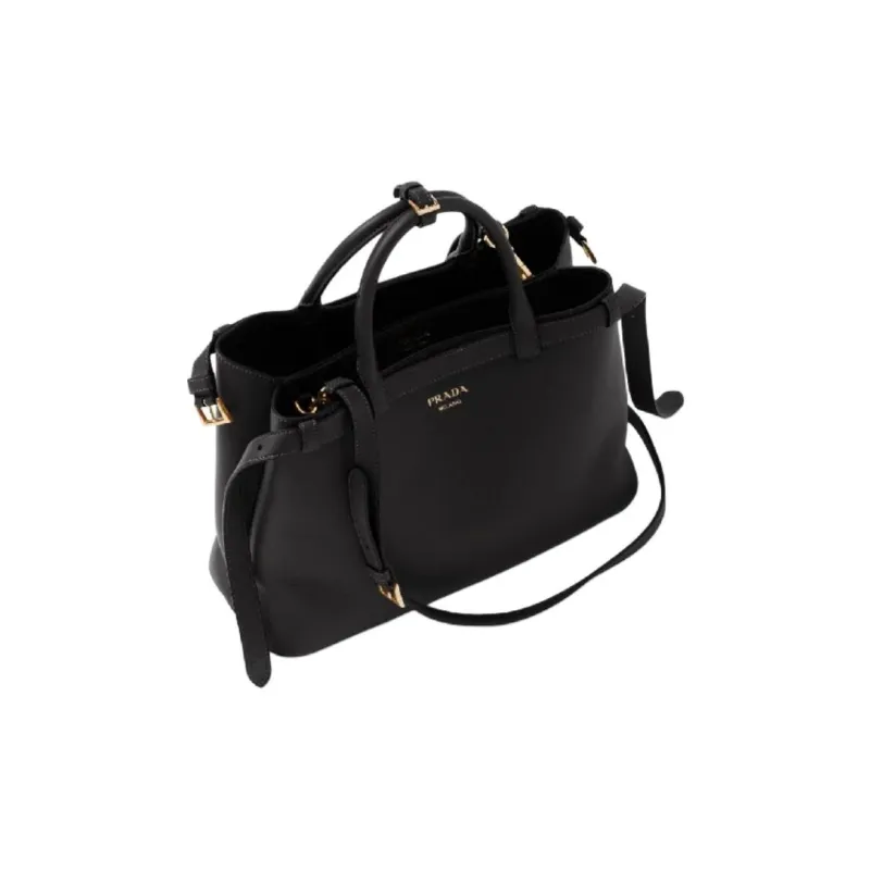 PRADA Leather Handbag Medium Size Women's Black-1