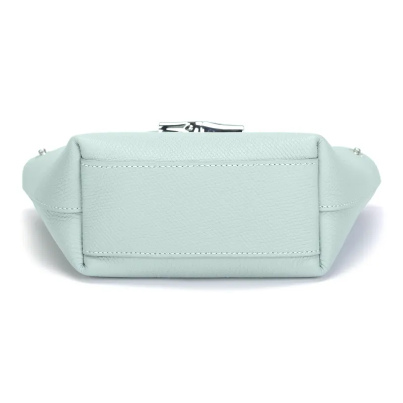 LONGCHAMP Le Roseau Calfskin Shoulder Bag, Crossbody Bag, Handbag Extra Small Women's Light Blue-3