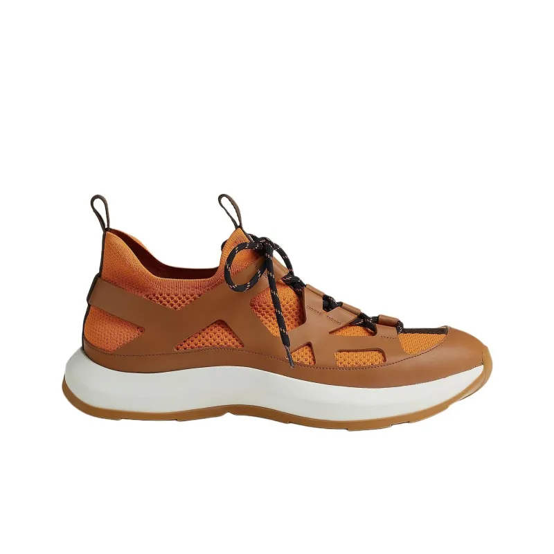 HERMES Katana Low Top Casual Shoes Men's Brown-1