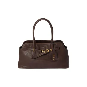 MIU MIU Aventure Nappa Leather Shoulder Bag, Crossbody Bag, Handbag Women's Briarwood