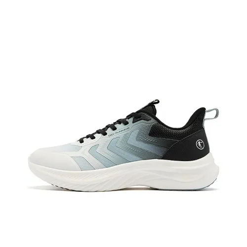 QIAODAN Abrasion Resistant, Breathable, Lightweight Low Top Casual Running Shoes Men's Blue White Black