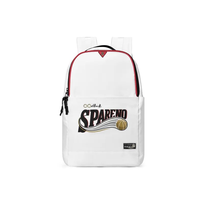 Spare No Pains. Polyester Backpack Basketball Backpack Regular Unisex White-8