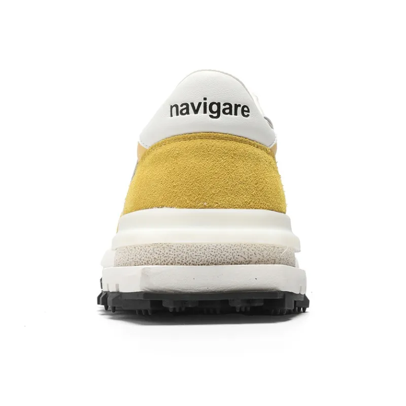 NAVIGARE Low Top Casual Shoes Men's White Yellow-3
