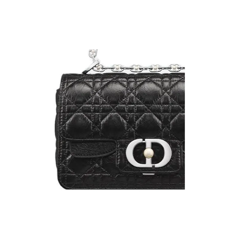 DIOR Jolie Cow Leather One Shoulder Handbag Small Size Women's Black-2