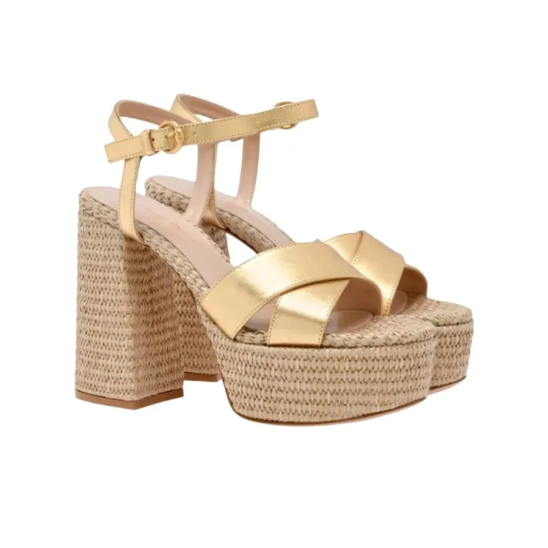 GIANVITO ROSSI Bebe Strap Sandals 7cm Women's Gold-2