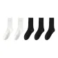 ⑤ Fall Winter Fashion Versatile Crew Socks Combination (Milk White+Milk White+Black+Black+Black)