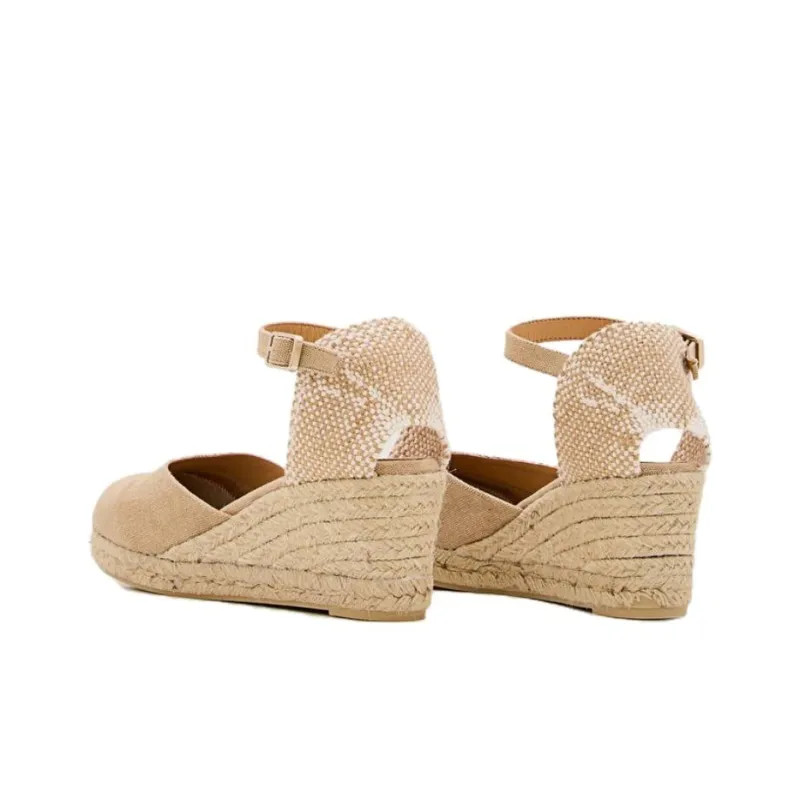 Castañer Carol Wedge Heel High Heels 6cm Women's Beige-2