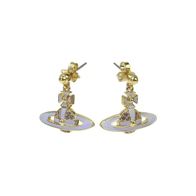 Vivienne Westwood Brass Crystal Earrings Women's Gold-1