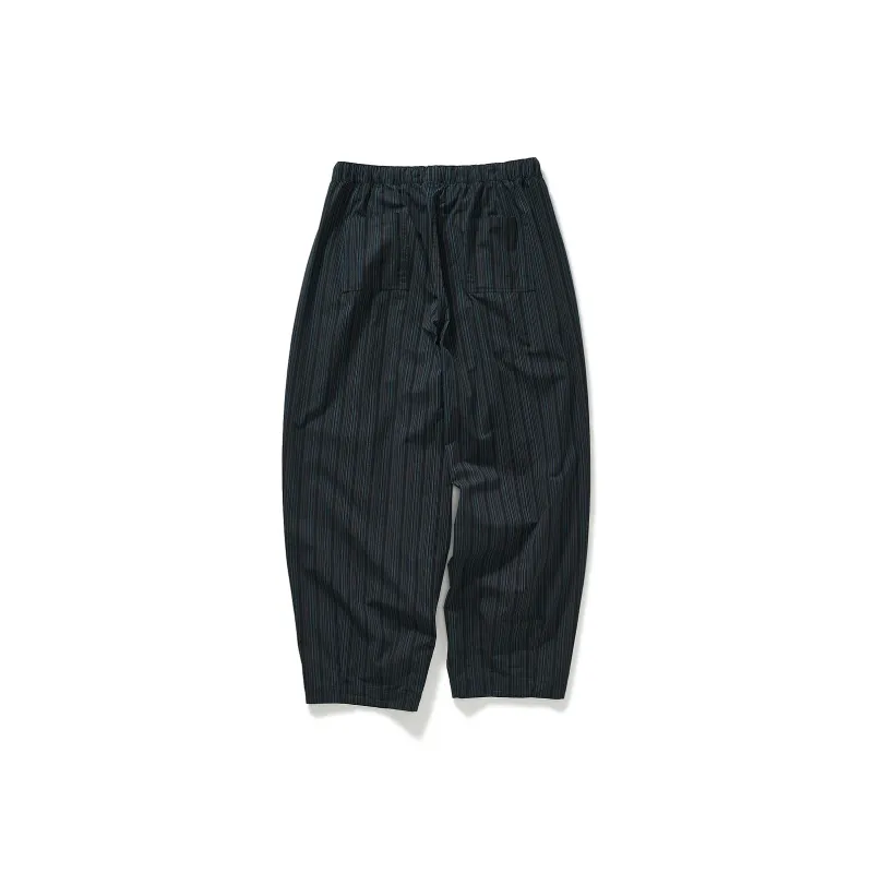 714STREET Casual Pants Unisex Navy Blue Stripes-1