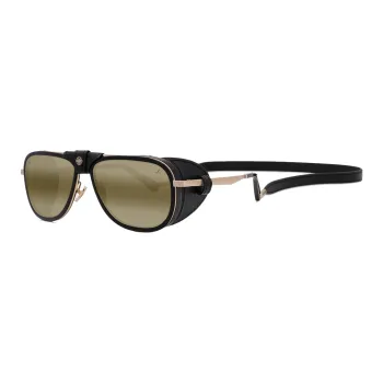 Vuarnet Acetate Titanium Acetate Irregular Shape Sunglasses Unisex Black