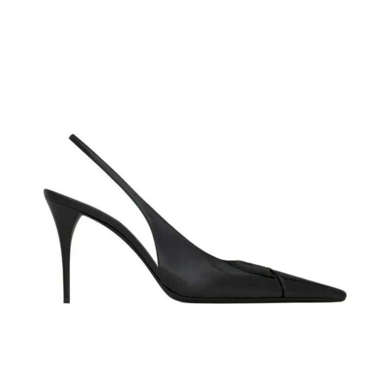 SAINT LAURENT Babylone Slim Heel High Heels 9cm Women's Black-1