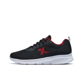 XTEP Durable Breathable Lightweight Low Top Casual Running Shoes Men's Black Red
