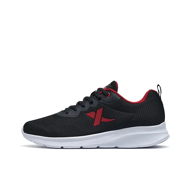 XTEP Durable Breathable Lightweight Low Top Casual Running Shoes Men's Black Red-0