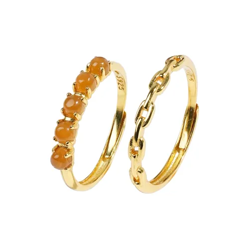 CUIYOUSHIJIA Hetian Jade Rings Sugar Jade Women's
