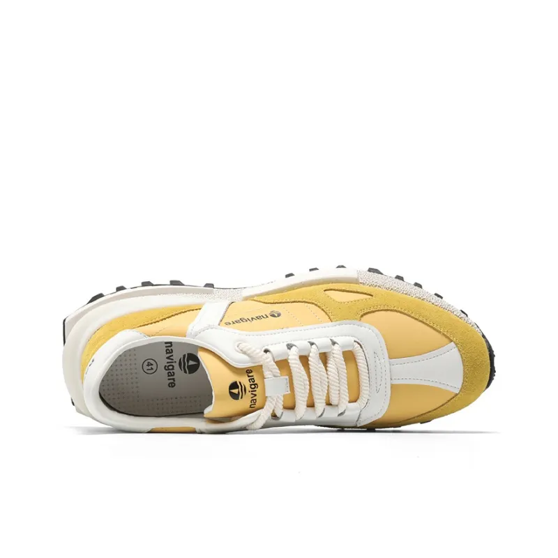 NAVIGARE Low Top Casual Shoes Men's White Yellow-2