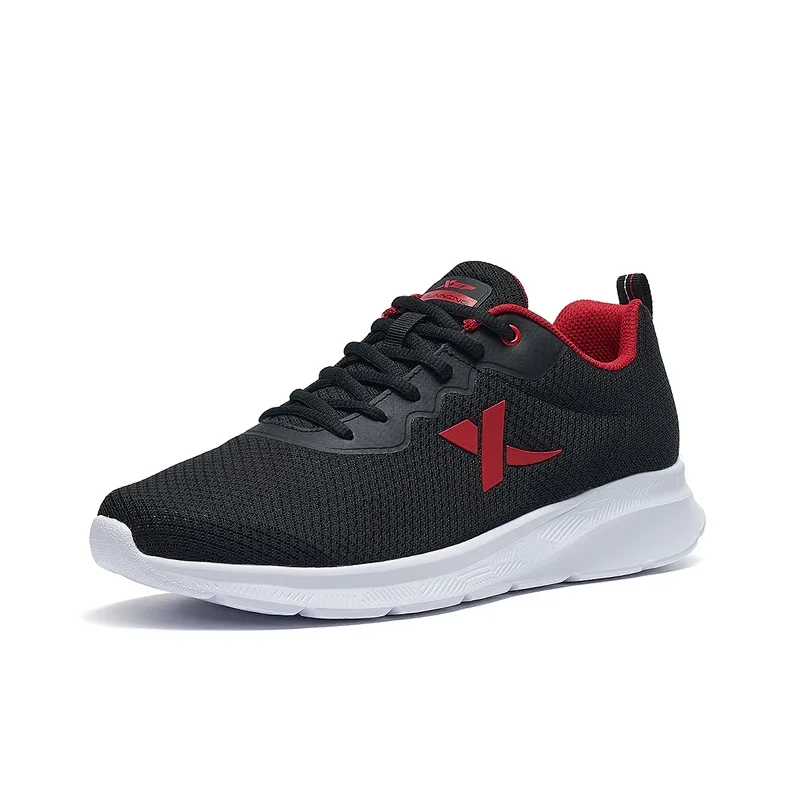 XTEP Durable Breathable Lightweight Low Top Casual Running Shoes Men's Black Red-1