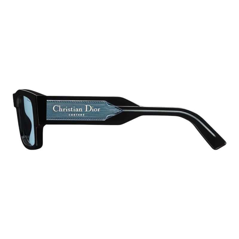 DIOR Acetate Rectangular Sunglasses Unisex Black-2
