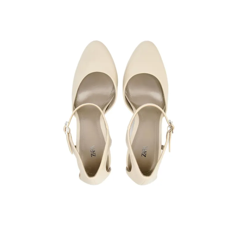 ZARA High Heels Women's Light Beige Yellow-3