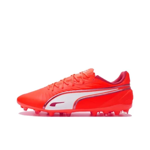 PUMA King MG Rubber Short Studs Cushioning Soccer Shoes Men's Orange Red
