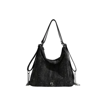 BEMIX PETS Synthetic Material Shoulder Bag Medium Size Women's Bright Black