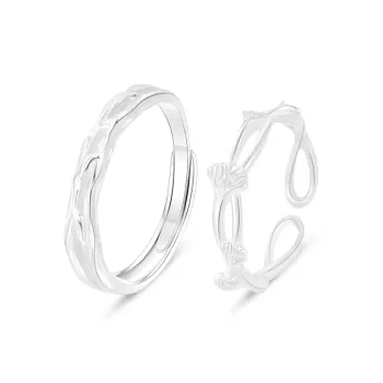 PRETTY DIARY S999 Fine Silver Rings Unisex