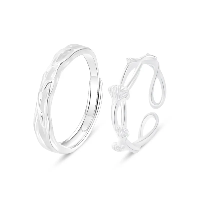 PRETTY DIARY S999 Fine Silver Rings Unisex-0
