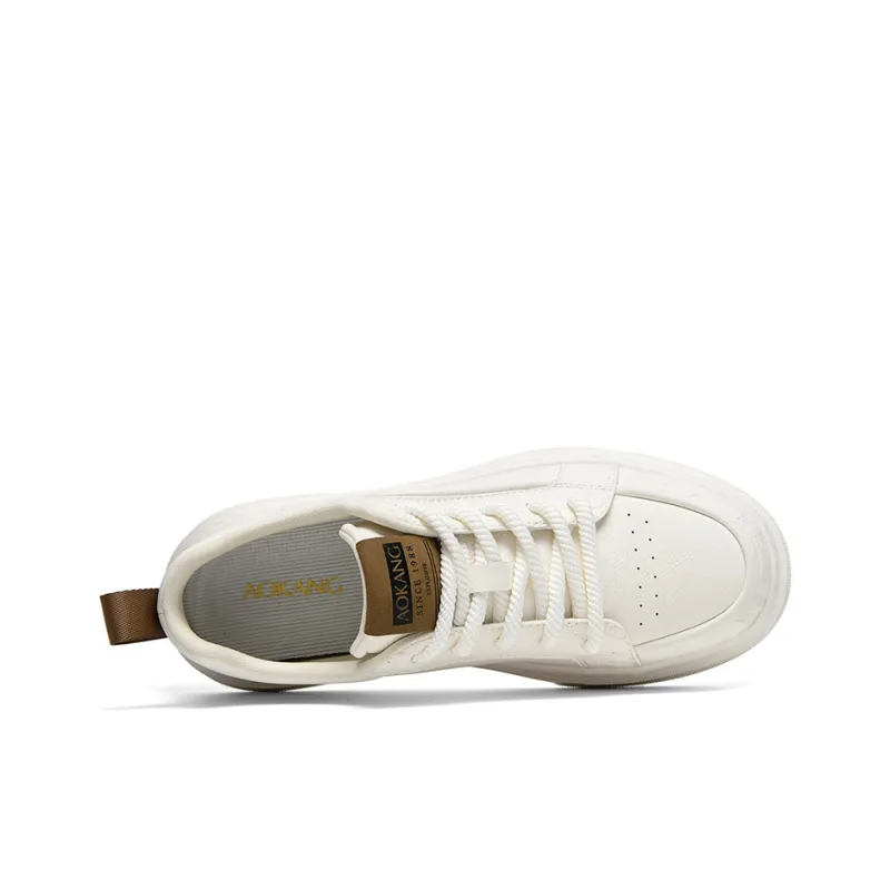 AOKANG Air Force One Series Skateboard Shoes Men Low Top Yellow, Brown, White-11